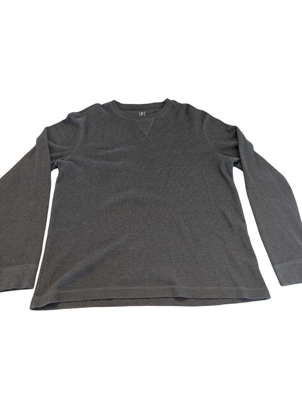 EUC George Mens Large Gray Thermal Waffle Knit Long Sleeve Shirt